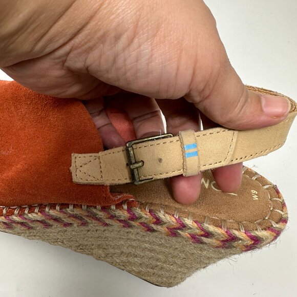 TOMS Women's Monica Slingback Wedge Suede/Leather Sandal - Picture 15 of 16